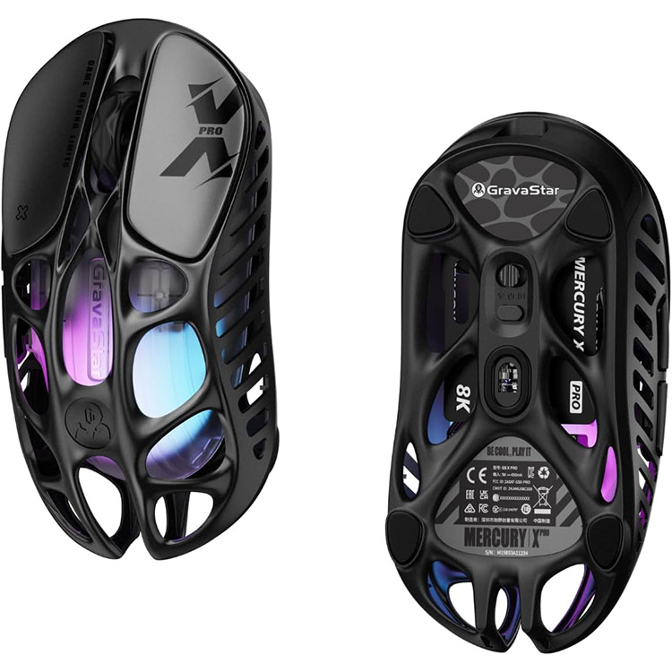 خرید موس GravaStar Mercury X Pro - بی‌سیم - سیاه کهکشانی